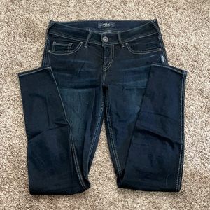 Silver skinny jeans